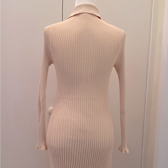 Hill House Ribbed Mini Dress in Beige - Picture 2 of 6